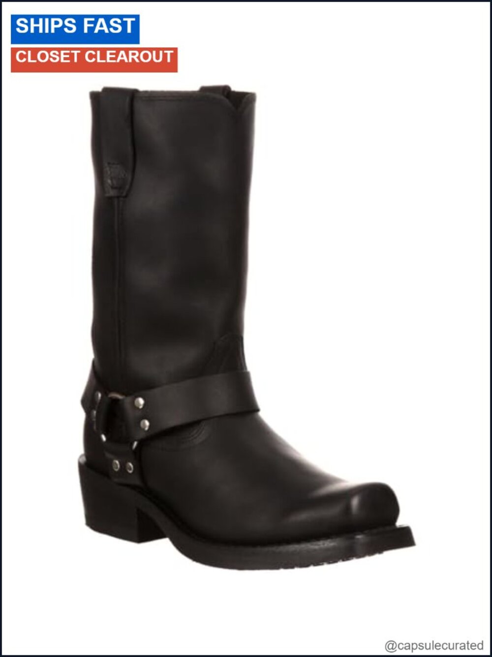 Women's Mid-Calf Motorcycle Boot with Harness Detail | Western Style |